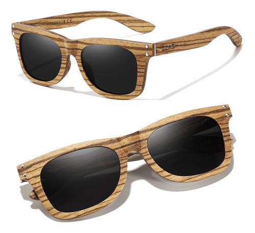 Gzwsx Gafas De Sol De Madera Marco Y Resorte De Metal | Capa