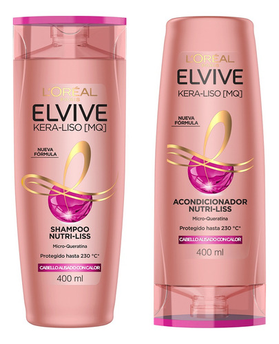 Elvive Shampoo + Acondicionador Kera-liso X 400 Ml