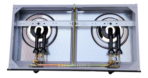 Tope Cocina De Mesa 2 Hornillas A Gas Superficie Vidrio Lujo