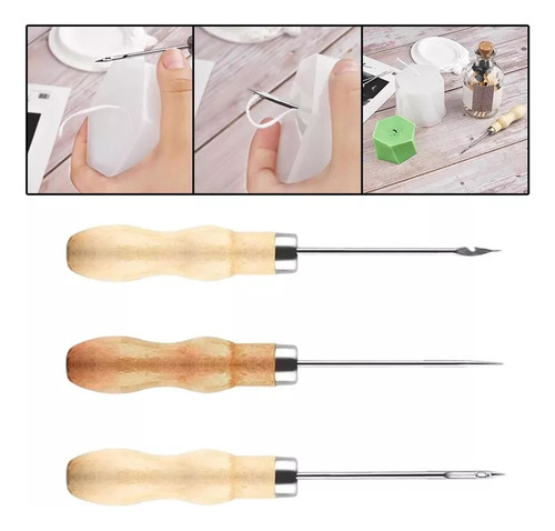 3x Taladro De Madera Para Hacer Velas Combinación De Punzón
