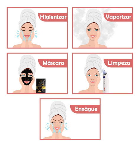Limpeza Facial Aparelho Peeling Diamante Máscara Preta Cravo