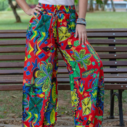 Imagem 4 de 6 de Calça Psicodélica Boho Hippie Indiana