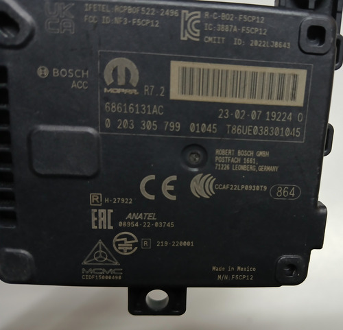 Sensor Radar Crusero Dodge Durango 21 Al 24 68616131 Ac (Usado)