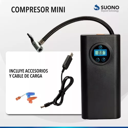 Mini Compresor De Aire Portátil Suono Vehiculos Recargable