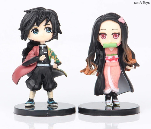 6 Mini Figuras Demon Slayer. Tanjiro, Nezuko, Zenitsu, Etc.
