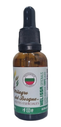 Aceite Esencial Melisa 30 Ml 100% Puro Y Concentrado