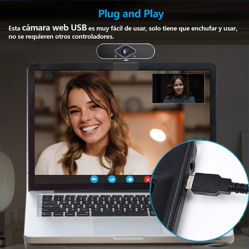 Cámara Web Usb Full Hd 1080p Con Micrófono Transmisión En Vi