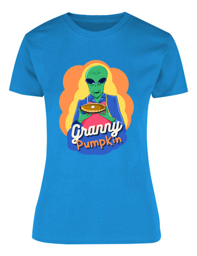 Playera Con Diseño Abuelita Alien Con Pay - Granny Pumpkin