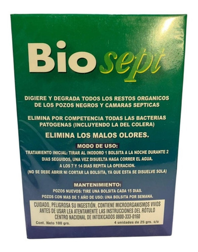 Imagen 3 de 5 de Bactericida Biosept Tratamiento De Pozo Ciego Negro X 12