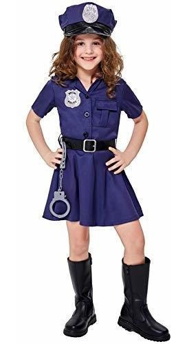 Girl S Oficial De Policía Disfense Halloween Cop Niño...