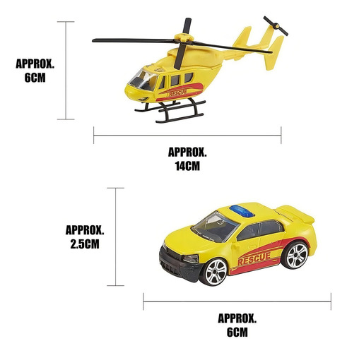 Set Auto Con Helícoptero De Rescate Juguete Teamsterz Wabro Color Rojo Personaje Emergency Response Blanco