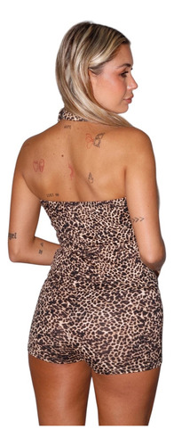 Strapless Top Animal Print Corbata Lazo Moda Mujer