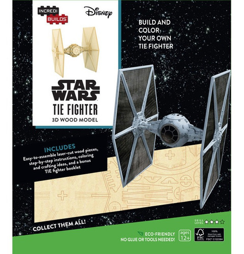 Star Wars: Tie Fighter - Libro Y Modelo Para Armar 3d-madera