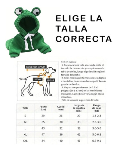Sueter Sudadera Ropa Gato Perro Mascotas Disfraz Rana Verde/m