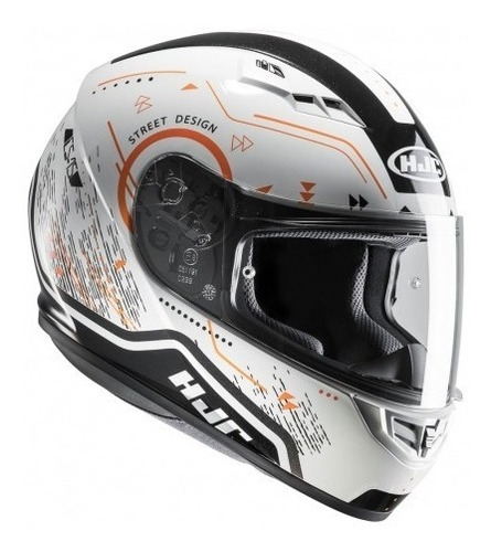 Casco De Moto Hjc Cs-15 Safa Brillante Blanco/naranja