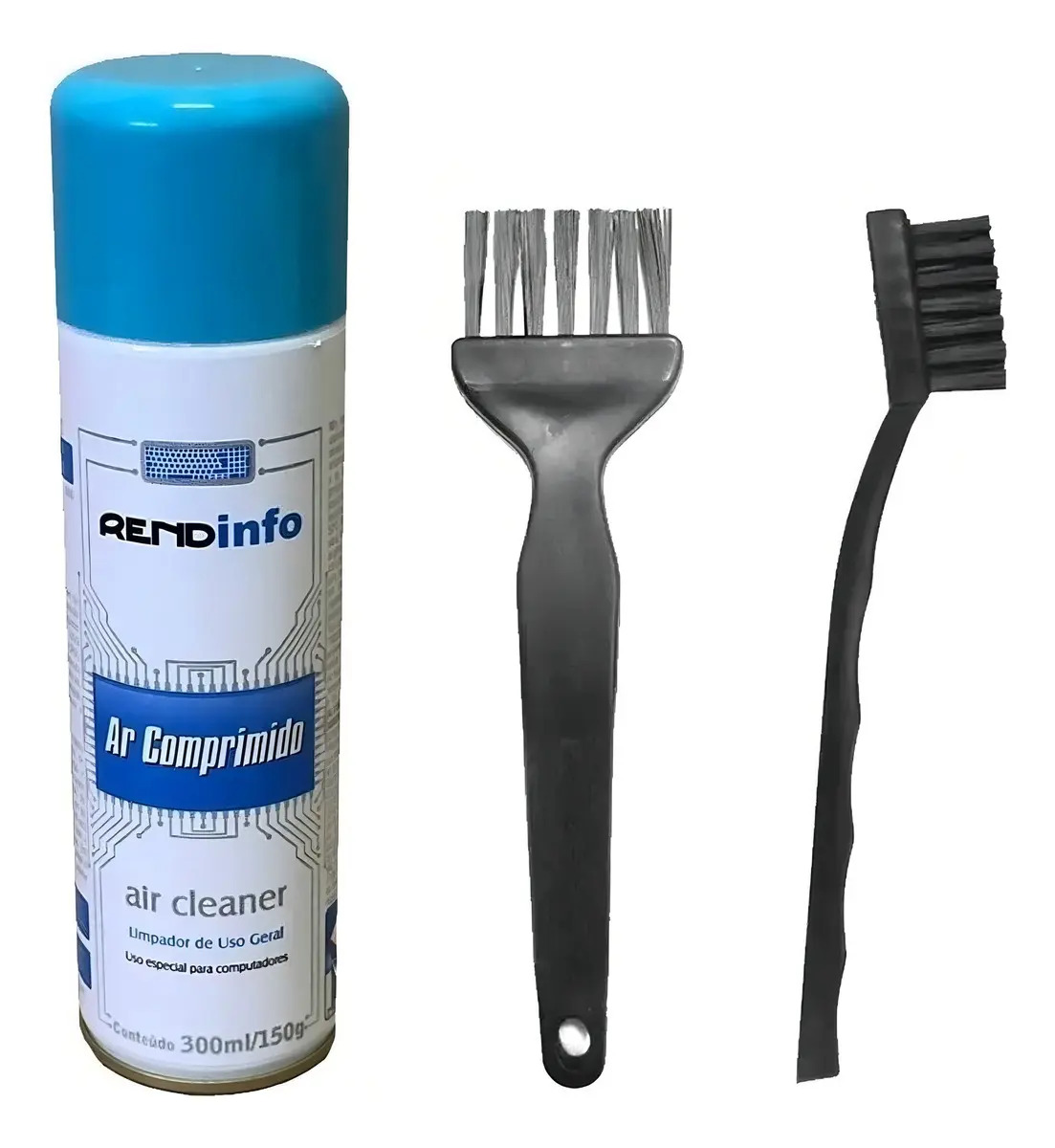 Kit Limpeza ESD Ar Comprimido Spray Pincel Escova para PC e Placas