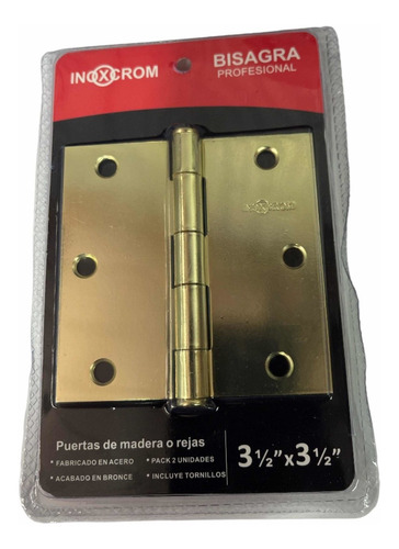 Pack 6 Bisagras 3,5x3,5p Bronceada Inoxidable Mojostore1