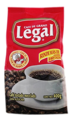 Café Legal Tostado Mezclado Con Azúcar 400 Gr Caja 12 Piez