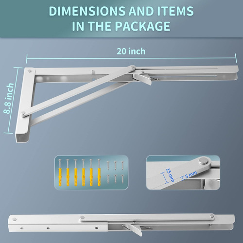 Soporte Plegable De 20 Pulgadas, Carga Máxima De 450 L...