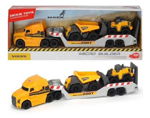 Mack / Volvo Trailer Con Vehículos Micro - 32 Cm Dickie Toys
