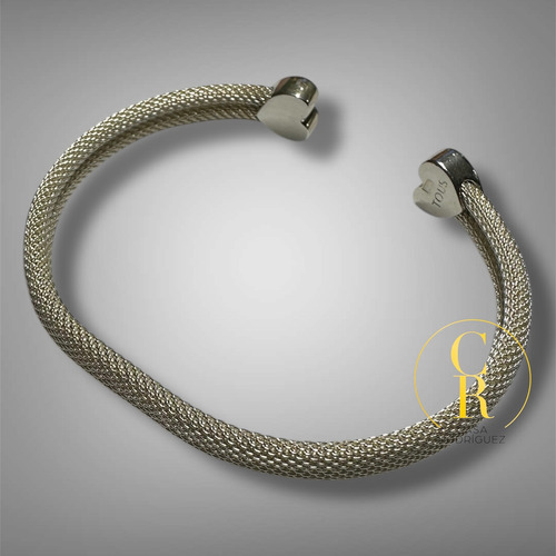 Pulsera Tous Mesh Corazones Plateado 6.5 Cm 16 Cm (Usado)