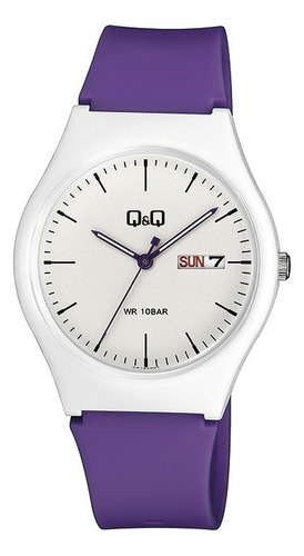 Reloj Pulsera Q&q A212j010y De Cuerpo Color Multicolor, Para Mujer Color Morado