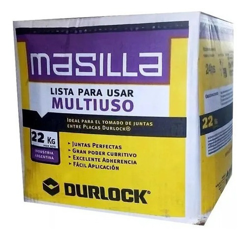 Masilla Durlock 22 Kg Para Placas De Yeso Lista Para Usar