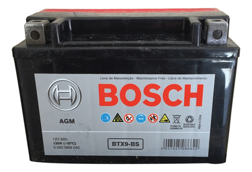 Bateria Moto 8ah Ybtx9 Bosch Btx9