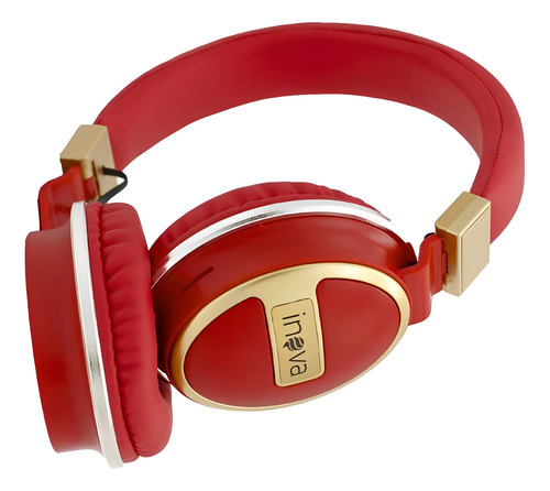 Headphone Fone De Ouvido Bluetooth Sem Fio Wireless Headset Cor Vermelho