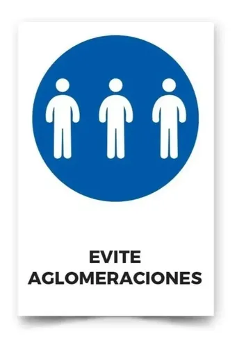 Señalética Evite Aglomeraciones 30x20cm | Cuotas sin interés