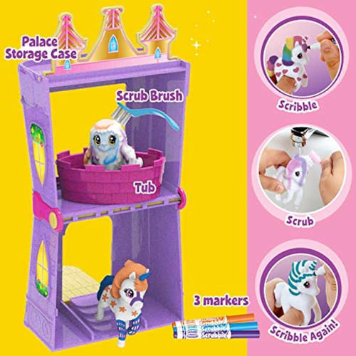 Palacio Crayola Scribble Scrubbie Con Unicornio Y Accesorios