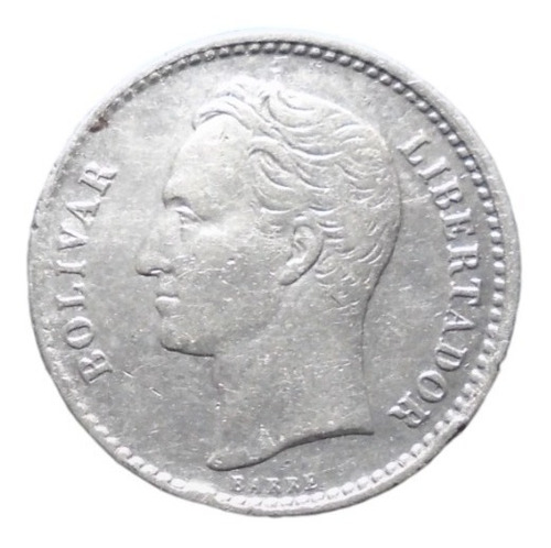 Venezuela 50 Céntimos 1954 Plata Ley 0.835