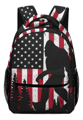 Bigfoot And American Flag Laptop Mochila Hombro Moda Para