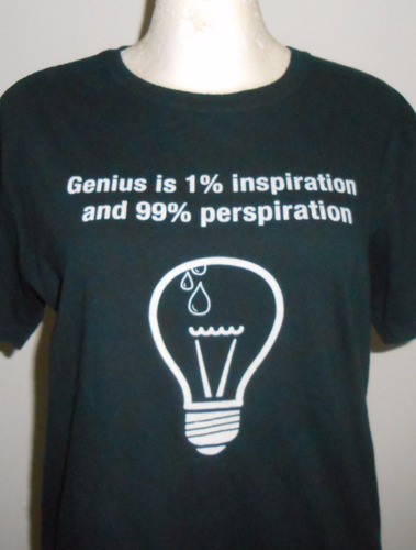Playera Negra Con Estampado De Foco Genios Talla M (Usado)