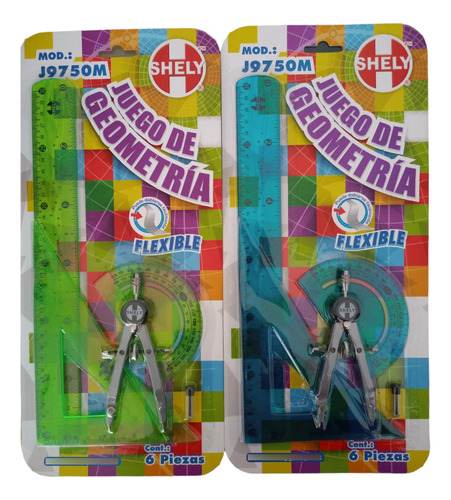 Juego De Geometría Shely Flexible . Pack 2 Piezas