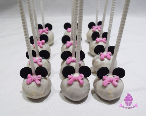 Cakepops Minnie Mouse - Mesa Dulce Cumpleaños Infantiles