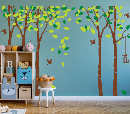 Calcomanía De Pared Con Diseño De Árbol De La Selva Gigante,
