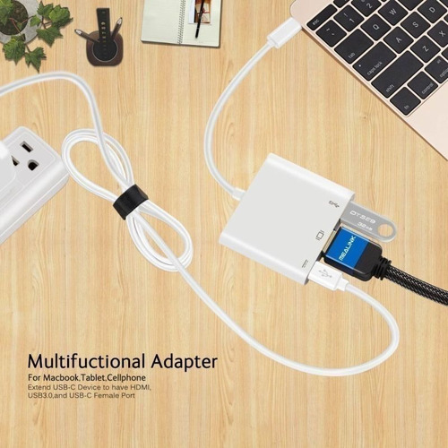 Adaptador Usb C Vga Usb 3 Alimentacion Mac