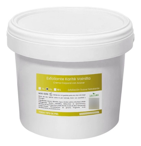 Crema Exfoliante Corporal De Azúcar Karité Vainilla 5 L
