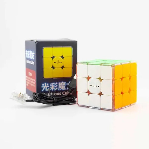 Cubo 3x3 Brillante Sengso Lustrous Con Cable Estructura 3x3 Lustrous