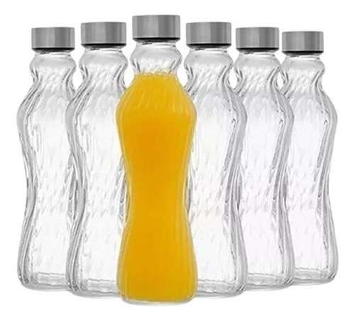 Botella Agua Diseño Vidrio Y Tapa Rosca 1000ml Hermética
