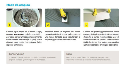 Pegamento Cerámicas Y Porcelanato Weber Pro X 25kg