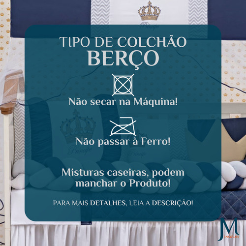 Enxoval Berço 11 Peças Menino Realeza Com Mosquiteiro
