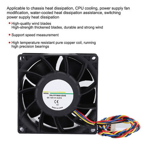 Ventilador Cpu Cooler Dual Ball Pwm De 4 Hilos Para Chasis D