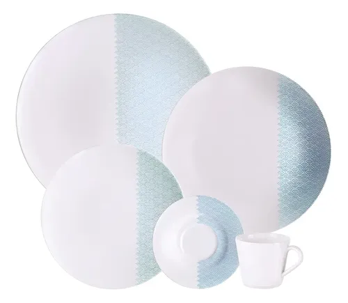 Aparelho de Jantar Aquarius em Porcelana Decorada 20 Peças Tramontina
