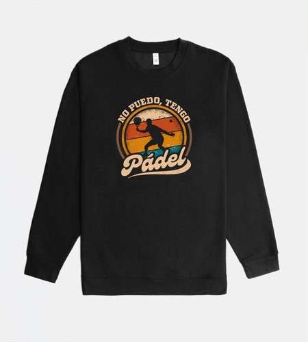 Sudadera Básica Negra No Puedo Tengo Padel