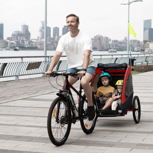 Remolque Para Bicicleta De Bebés Con Marco Amortiguador