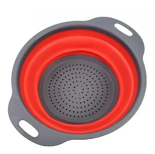 Imagen 2 de 4 de Colador Plegable De Silicona Con Mango Asa 20cm Goma