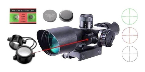 Mira Laser Red Green Dot Telescópica 2.5-10x40 Gotcha Xtreme