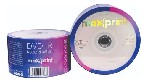 Midia Dvd-r Maxprint 4.7gb/120min 16x Pino Com 50 Unidades